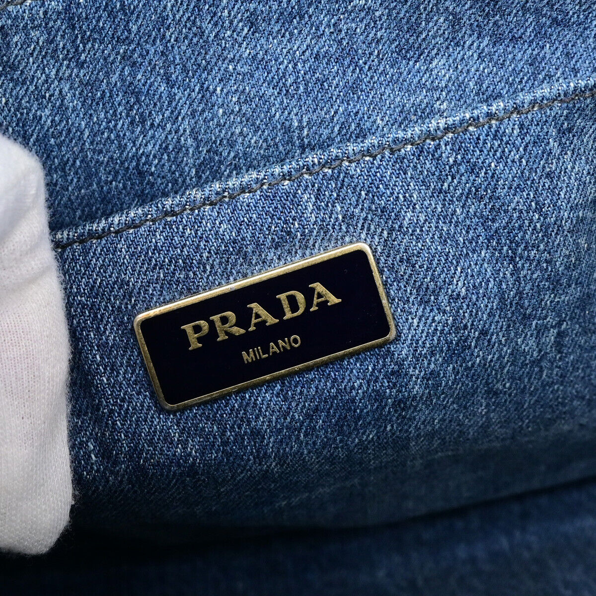 Prada Canapa, Blue, Denim - Jeans, handbag