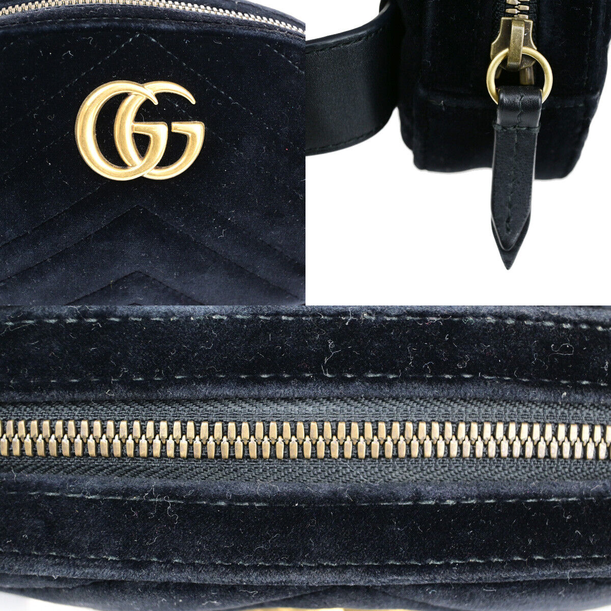 Gucci Marmont, Black, Leather, shoulder