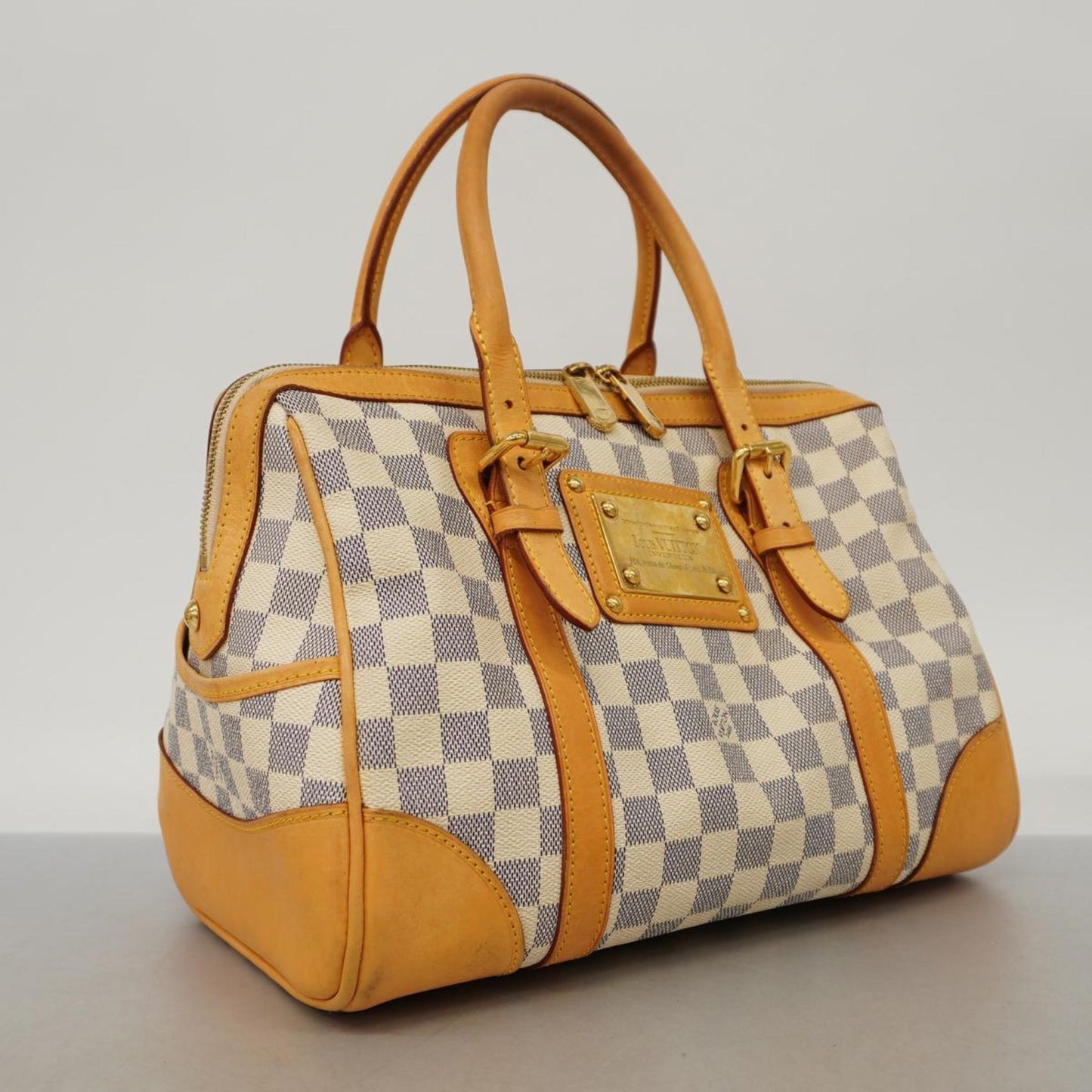 Louis Vuitton Berkeley, White, Canvas, handbag