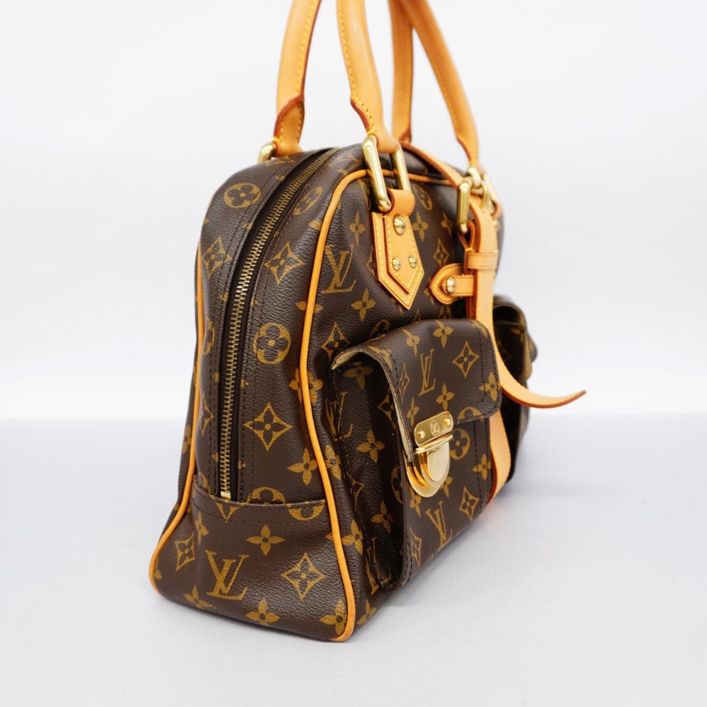 Louis Vuitton Manhattan, Brown, Canvas, tote