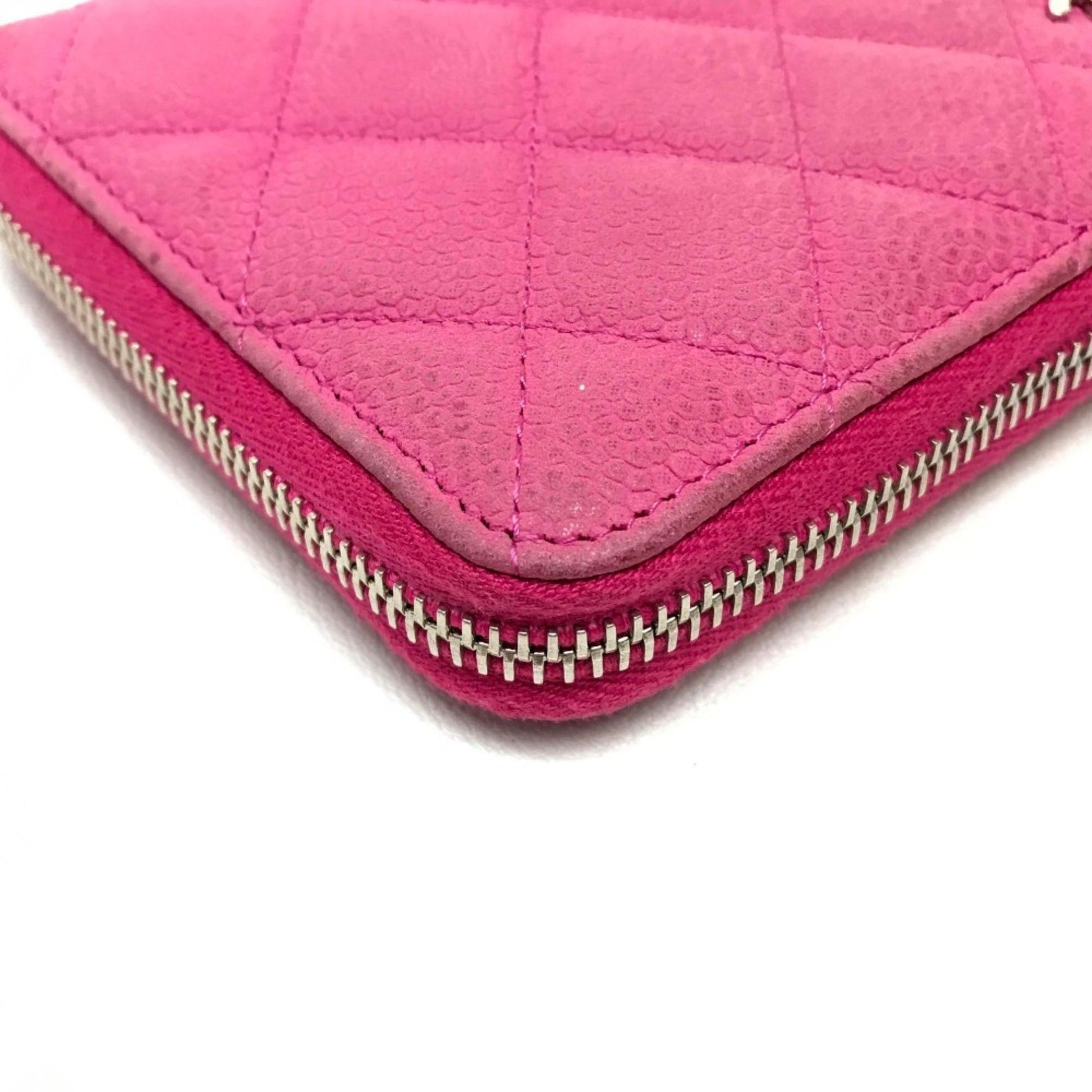 Chanel Coco Mark, Pink, Leather, wallet