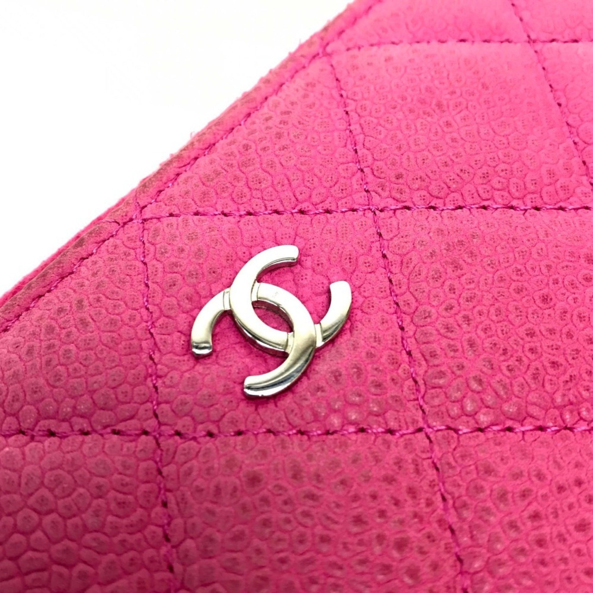 Chanel Coco Mark, Pink, Leather, wallet