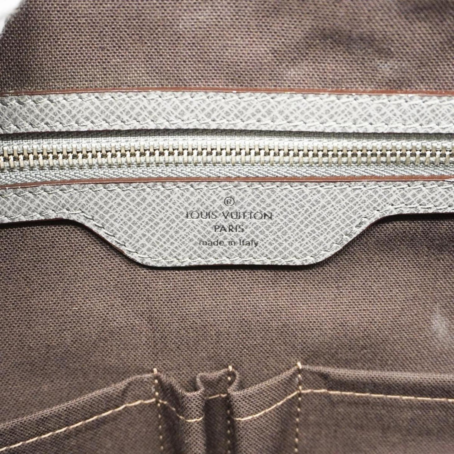 Louis Vuitton Roman, Grey, Leather, shoulder