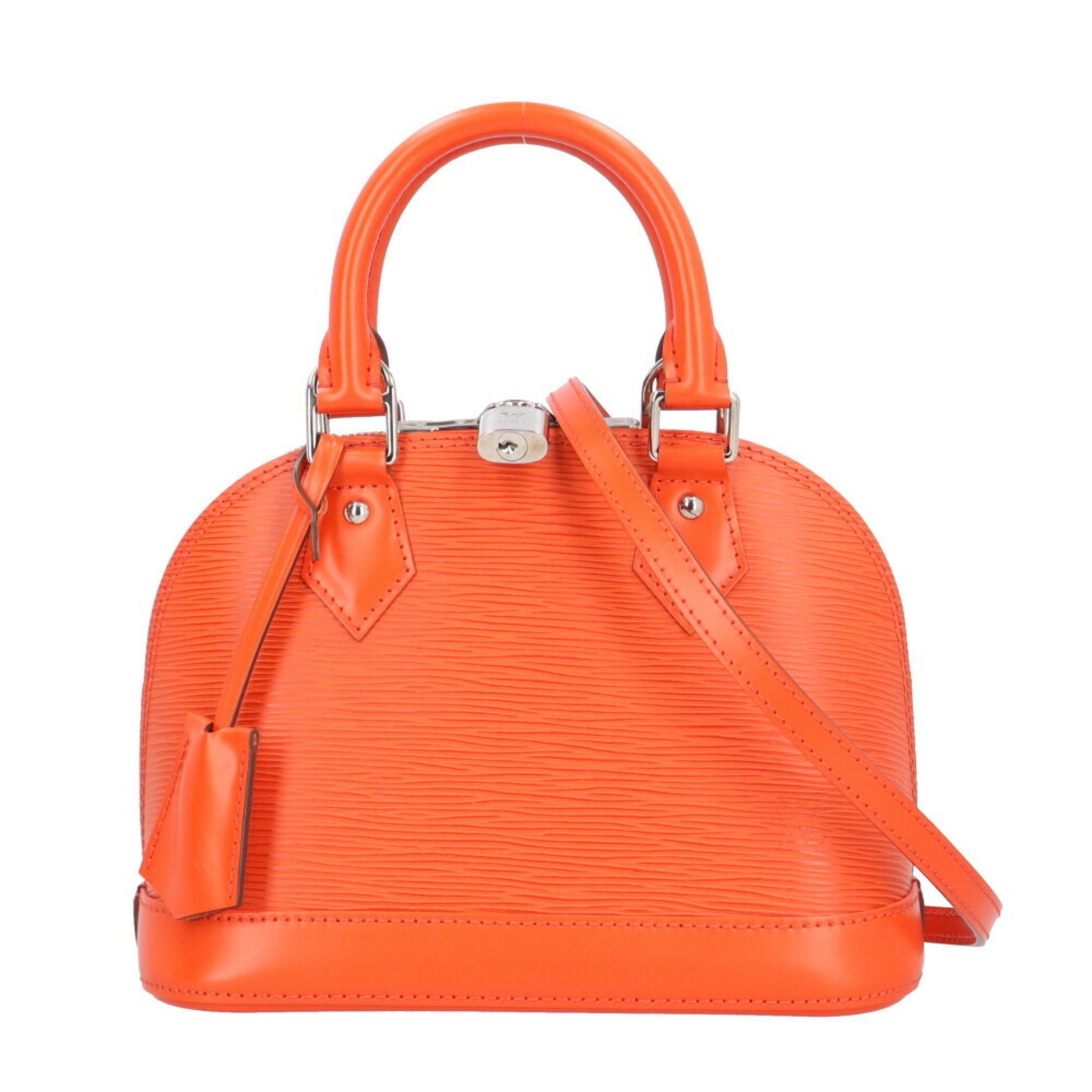 Louis Vuitton Alma BB, Orange, Leather, handbag