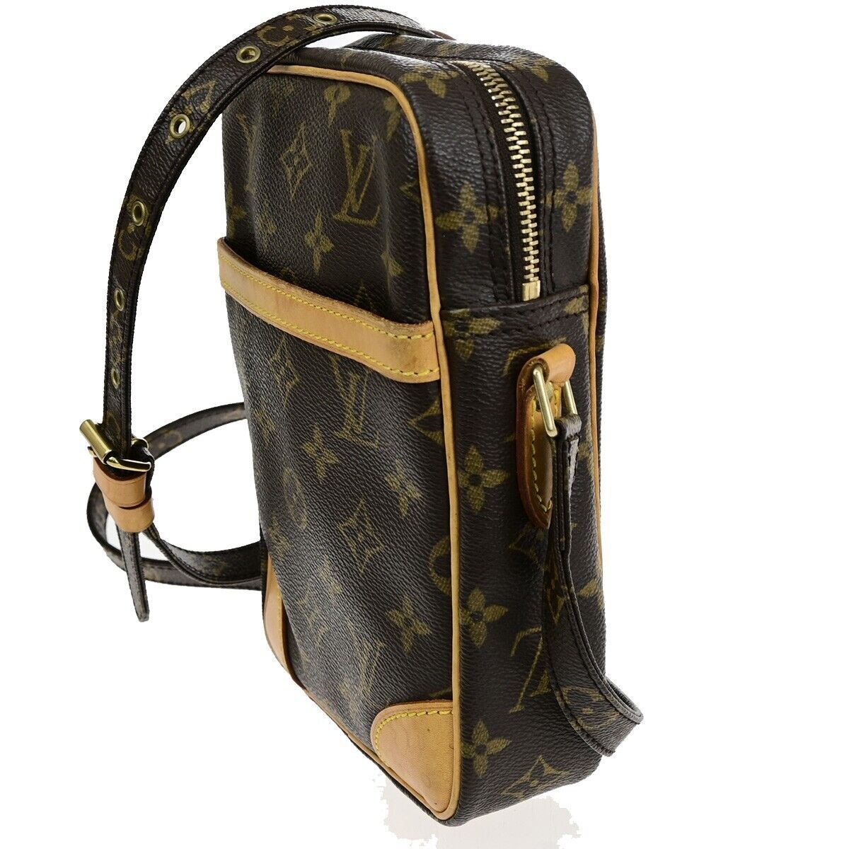 Louis Vuitton Danube, Brown, Canvas, shoulder