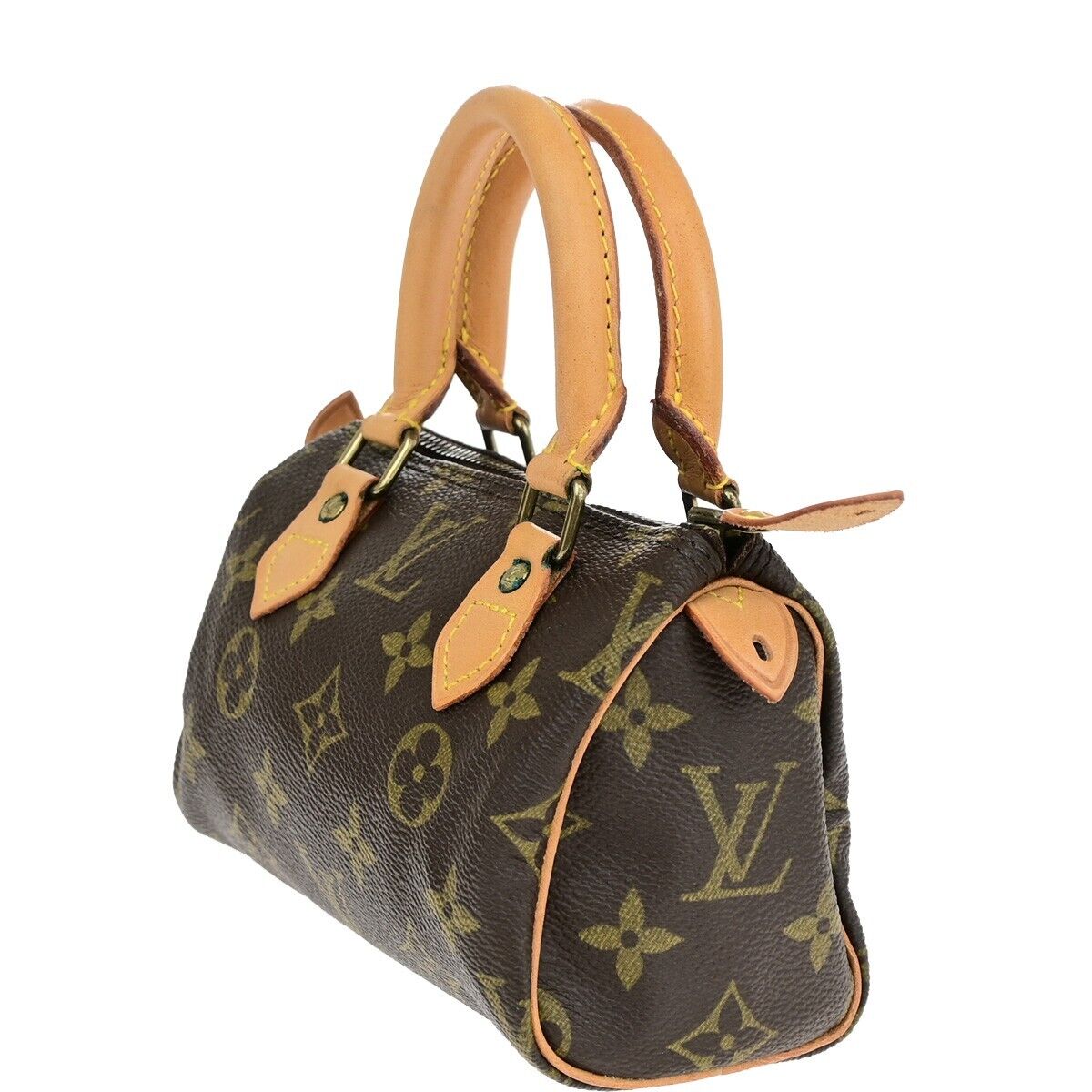 Louis Vuitton Mini speedy, Brown, Canvas, handbag