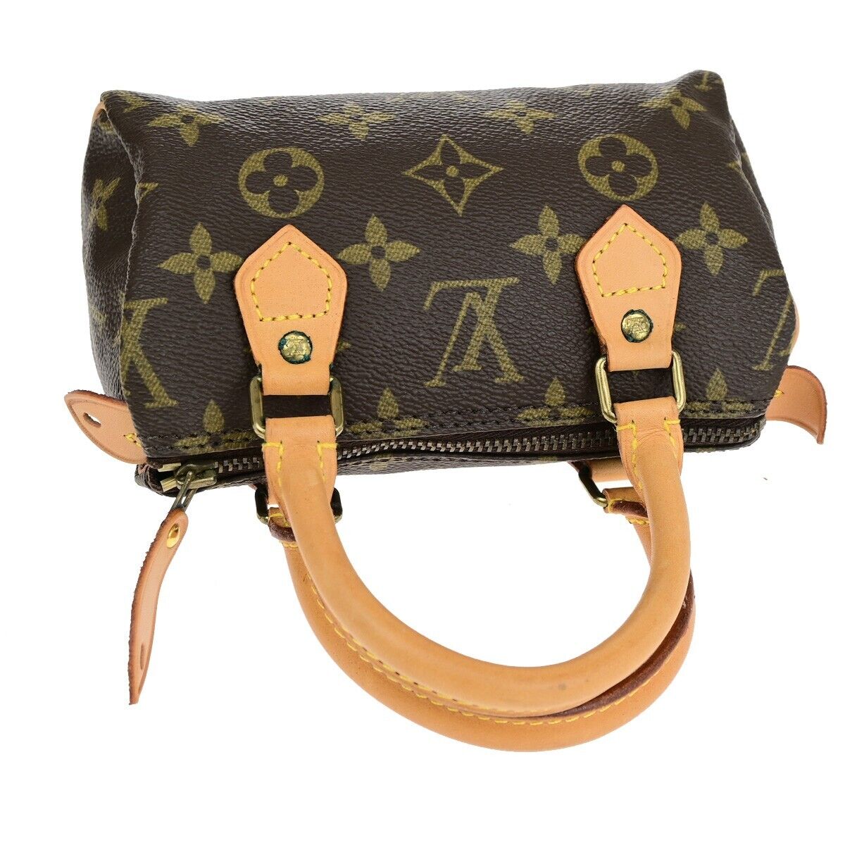 Louis Vuitton Mini speedy, Brown, Canvas, handbag