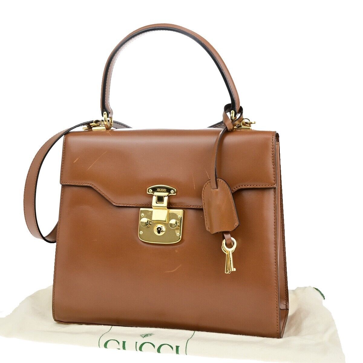 Gucci Lady Lock, Brown, Leather, handbag