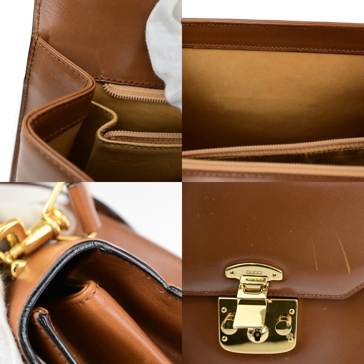 Gucci Lady Lock, Brown, Leather, handbag