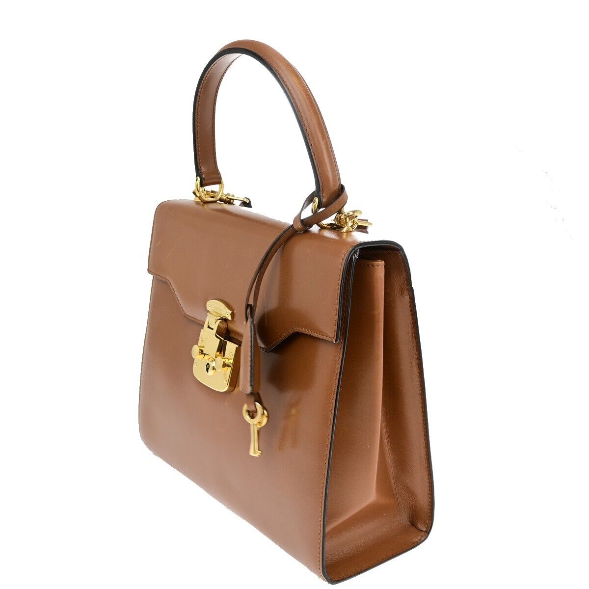 Gucci Lady Lock, Brown, Leather, handbag