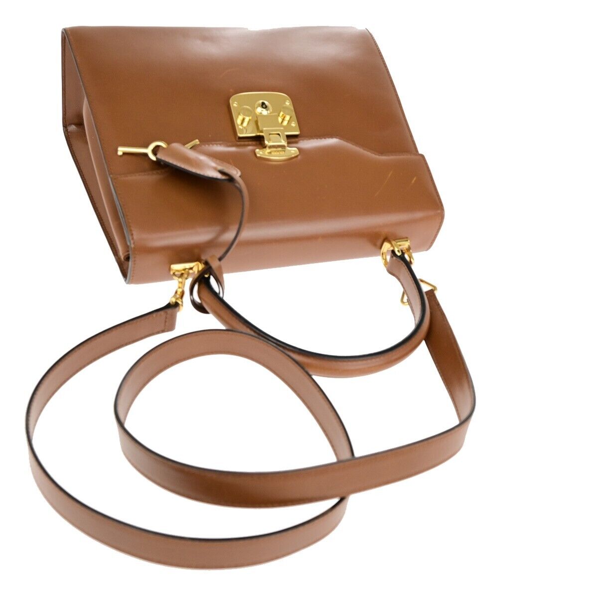 Gucci Lady Lock, Brown, Leather, handbag