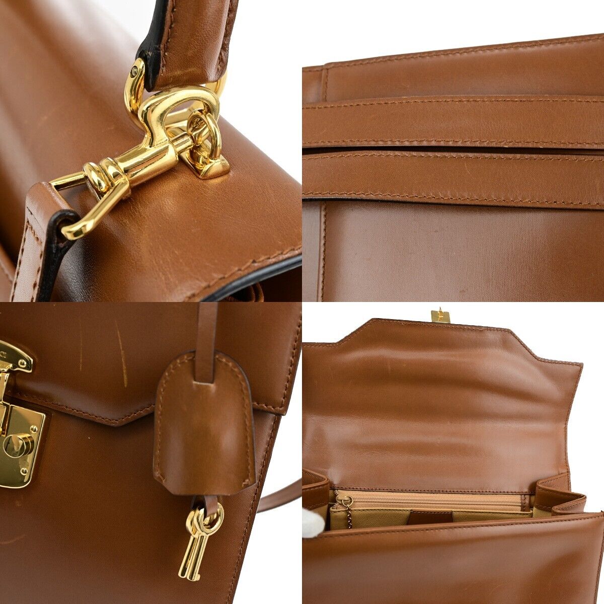 Gucci Lady Lock, Brown, Leather, handbag