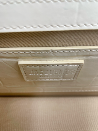 Jacquemus Le Bambinou Flap Shoulder Bag Padded Leather, WHITE, LEATHER, Travel bag