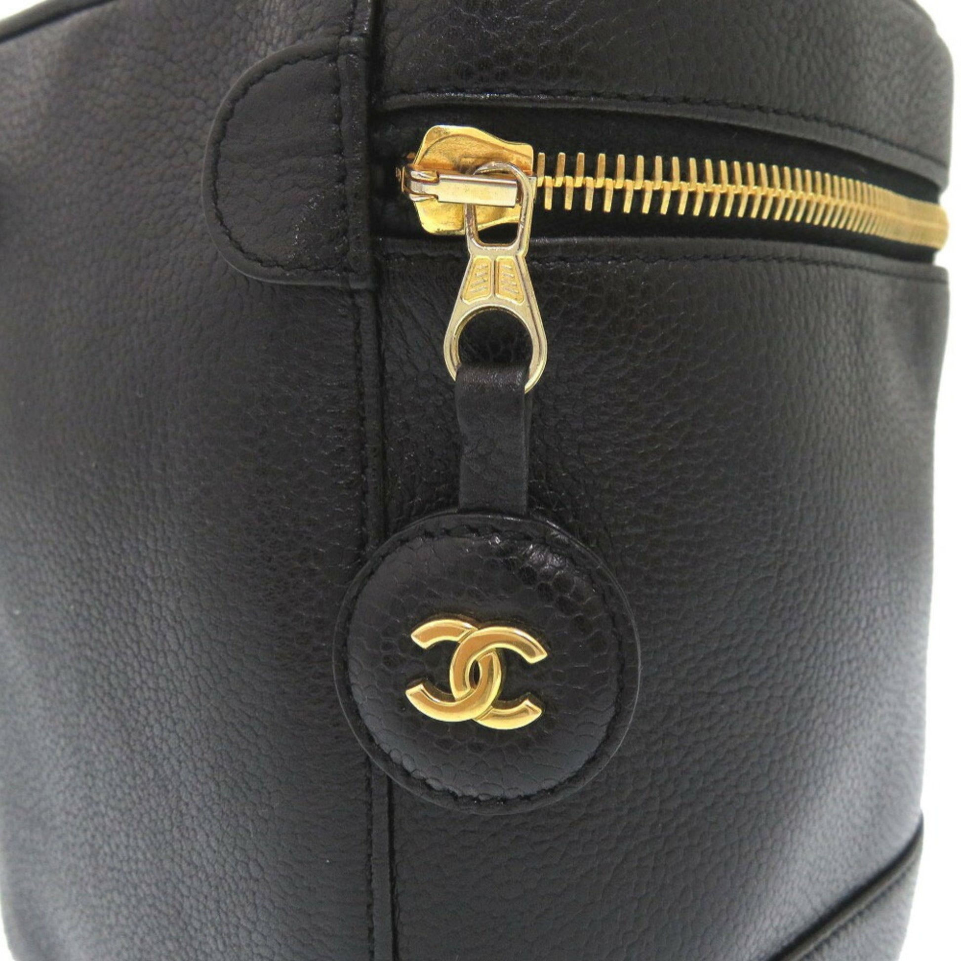 Chanel Vanity, Black, Leather, clutch