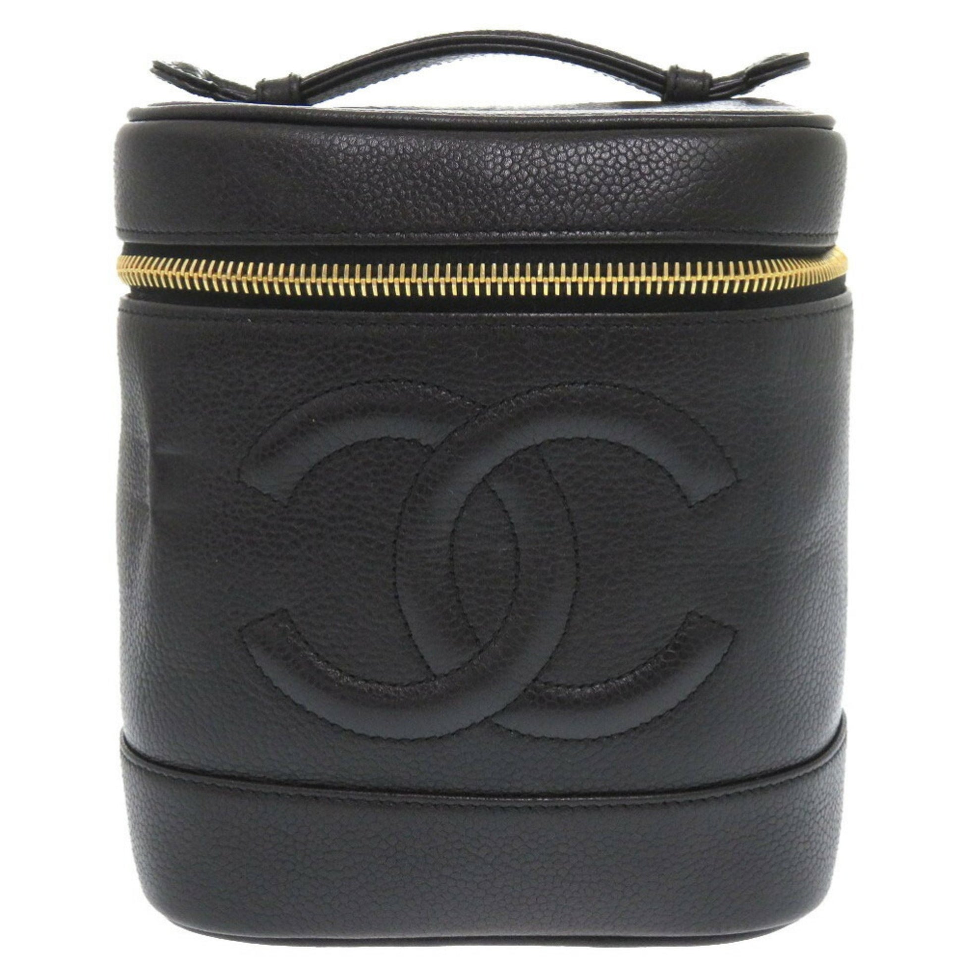 Chanel Vanity, Black, Leather, clutch
