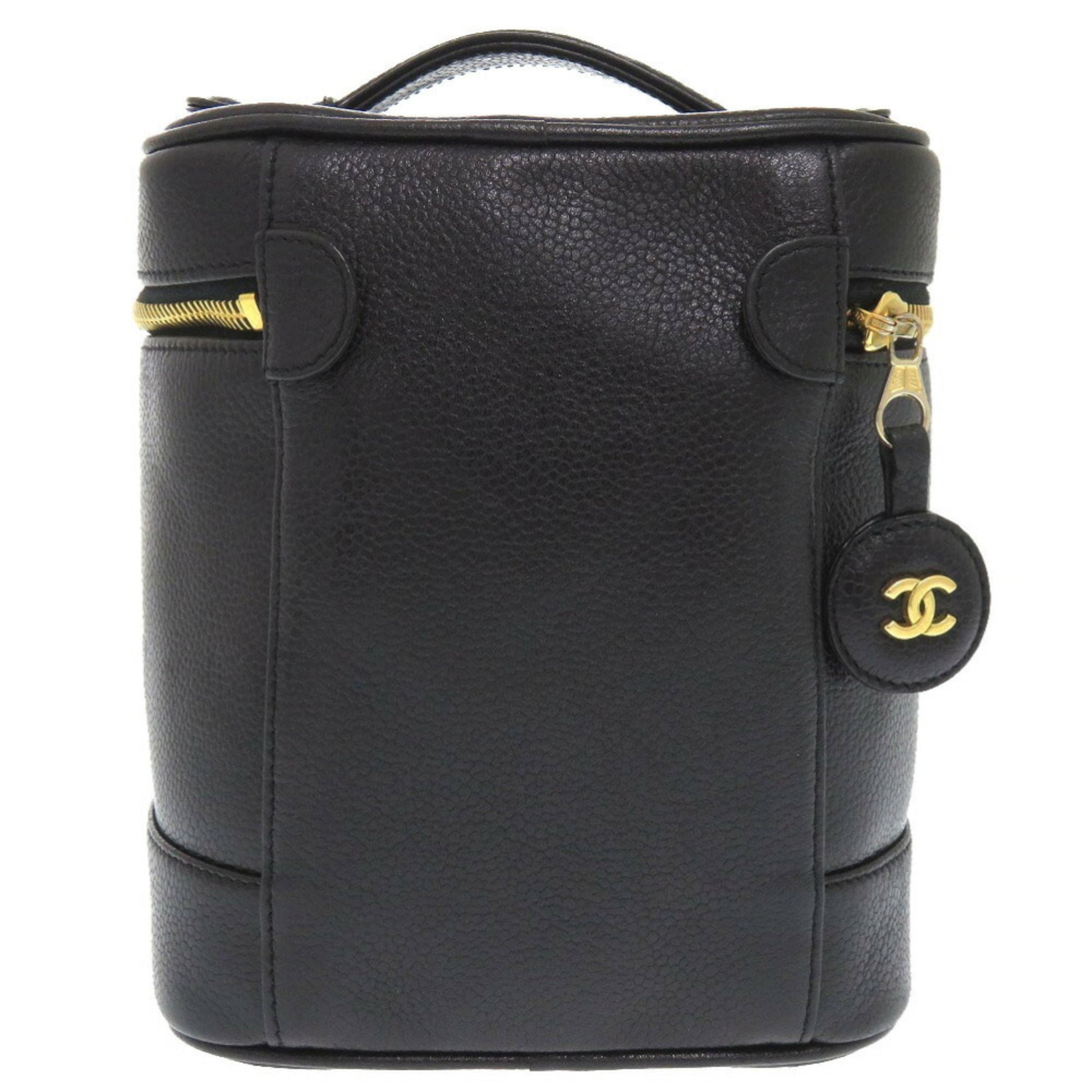 Chanel Vanity, Black, Leather, clutch