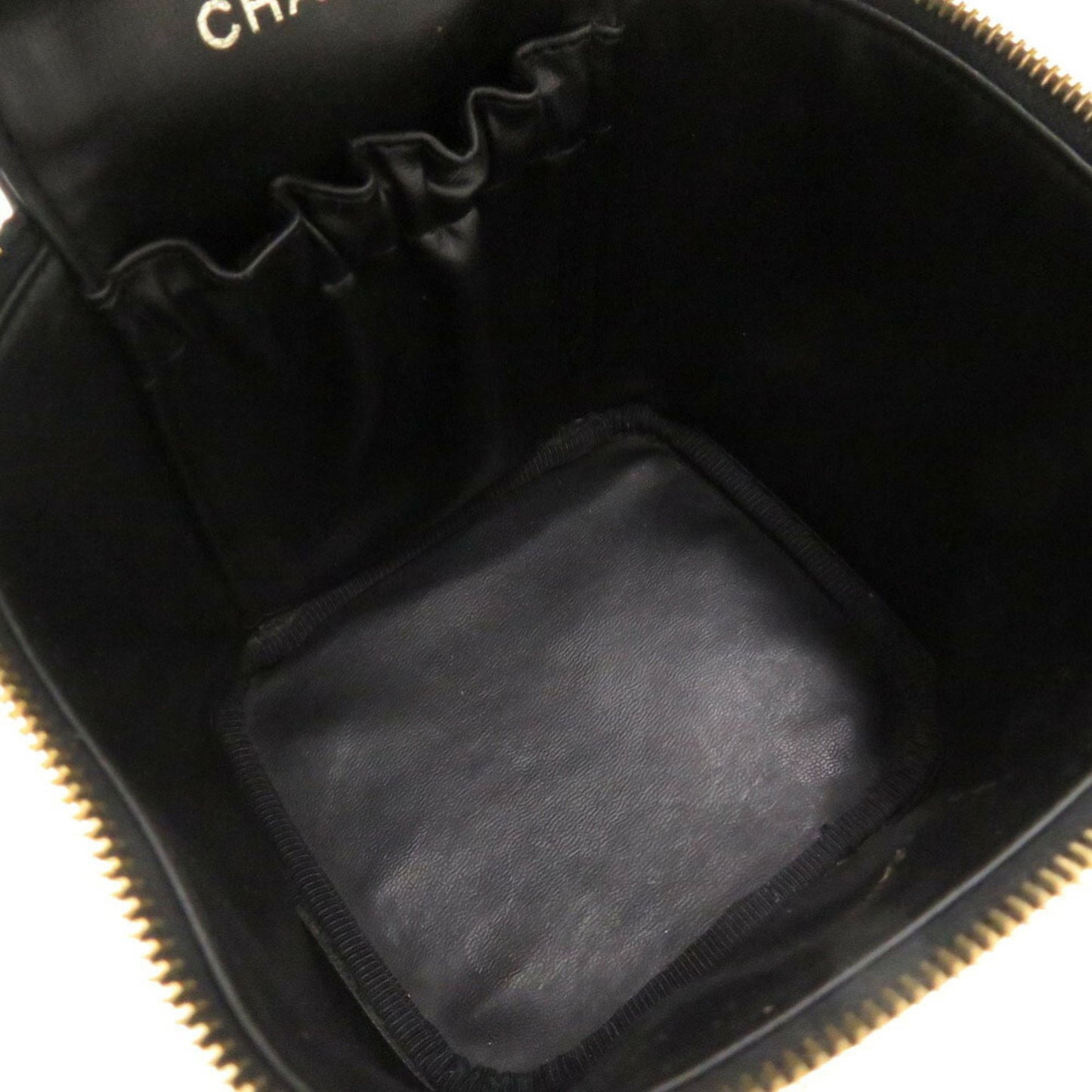 Chanel Vanity, Black, Leather, clutch
