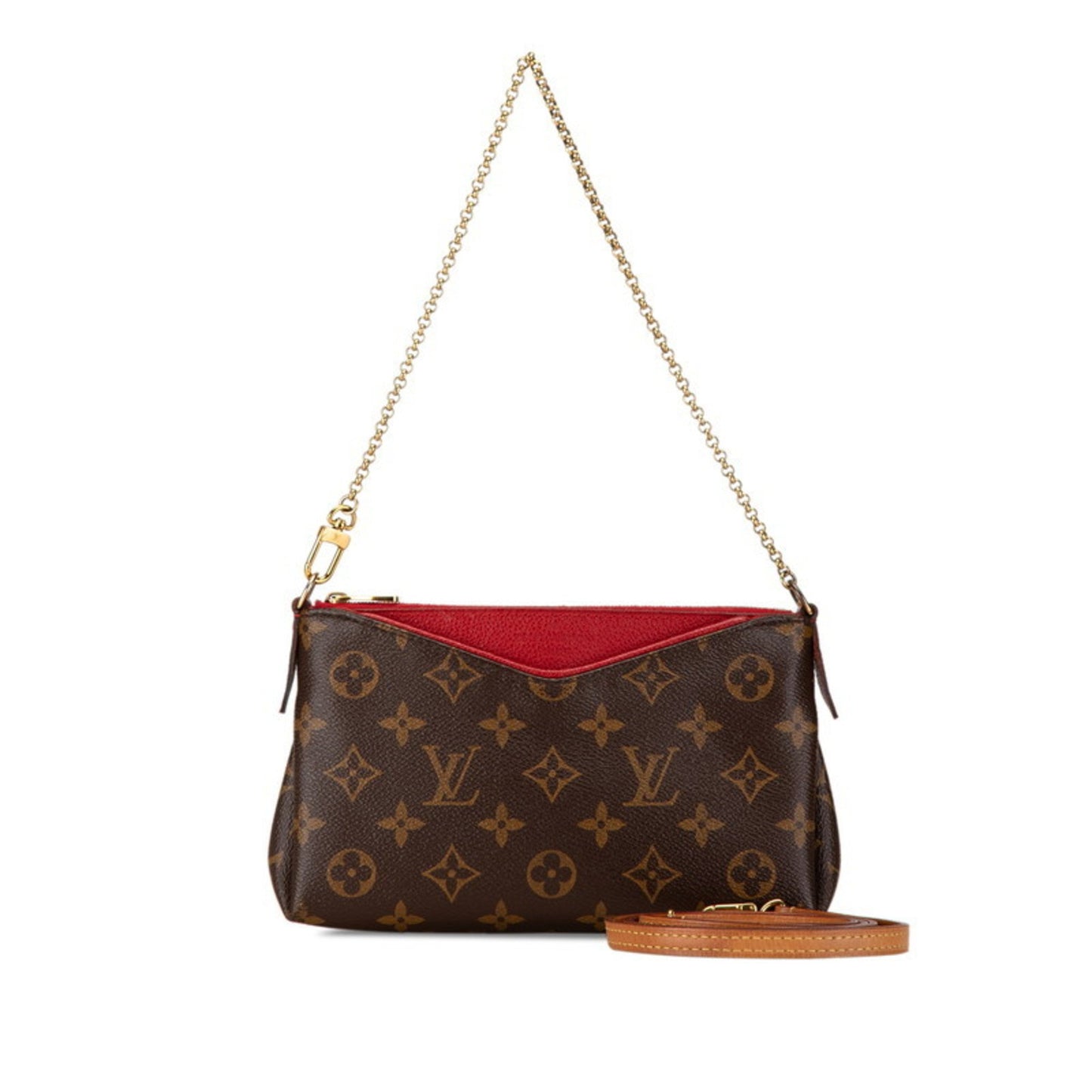 Louis Vuitton Pallas, Brown, Canvas, shoulder