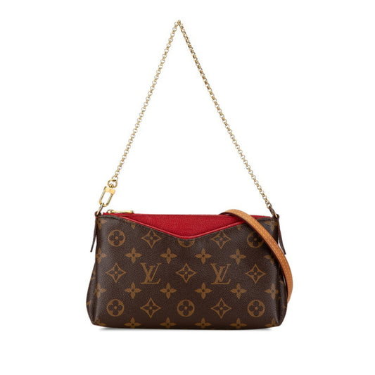 Louis Vuitton Pallas, Brown, Canvas, shoulder