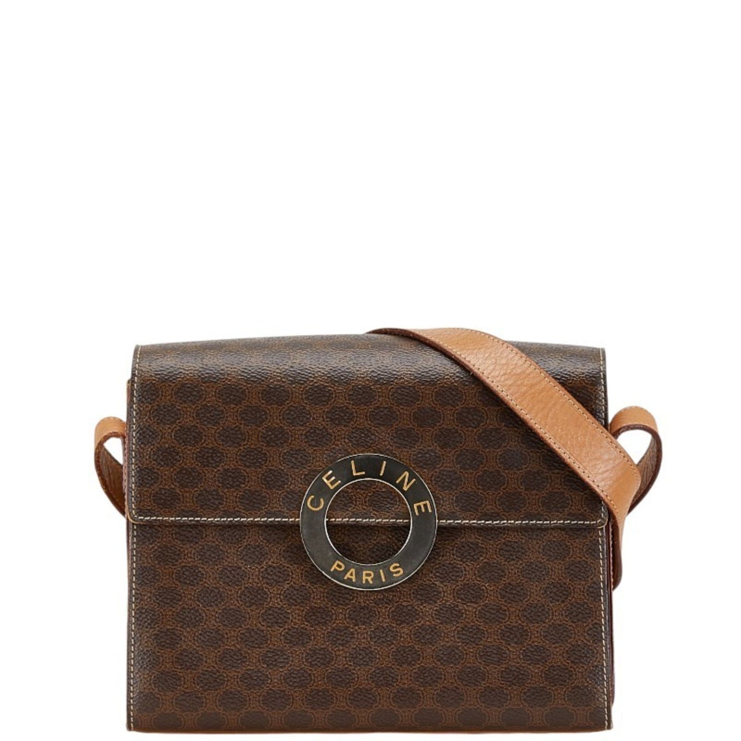 Céline, Brown, Canvas, shoulder