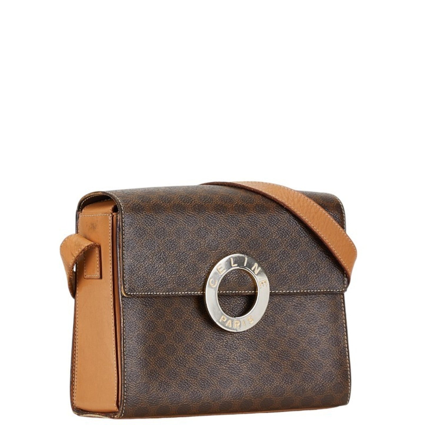 Céline, Brown, Canvas, shoulder