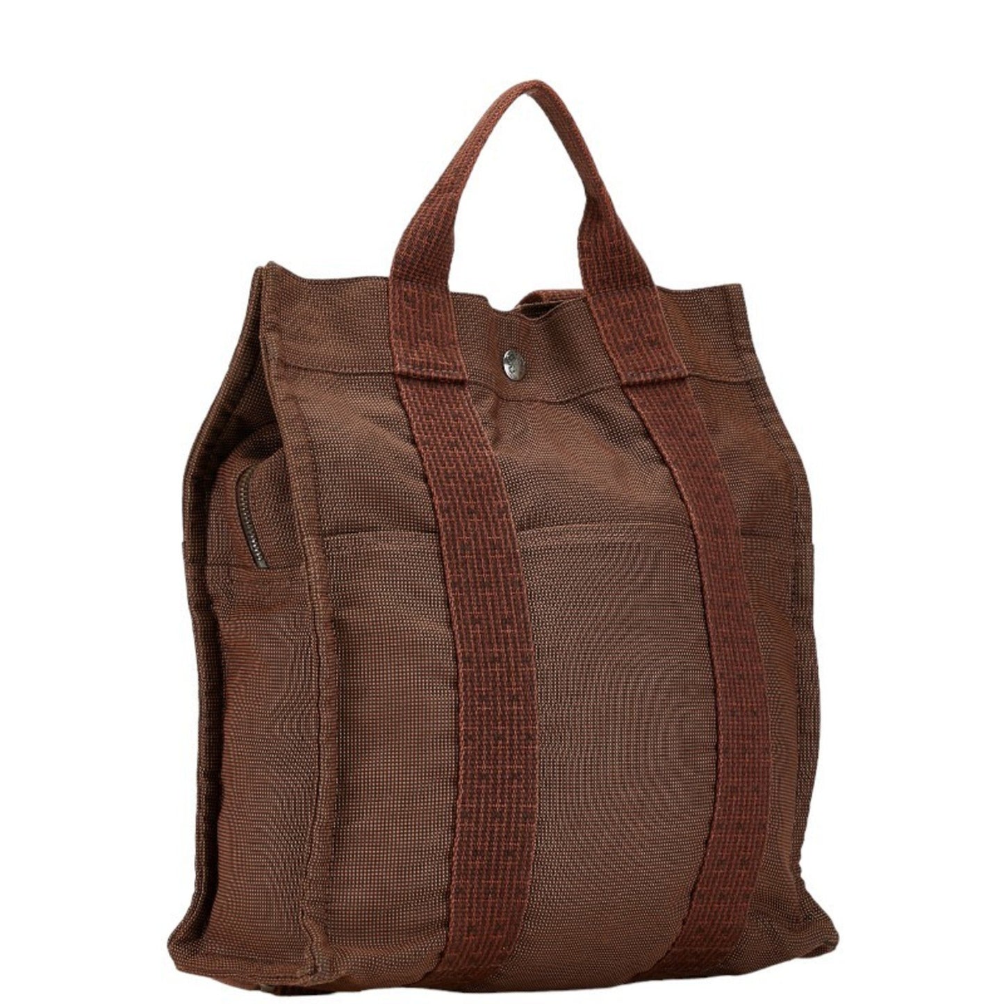 Hermès Herline, Brown, Canvas, backpack