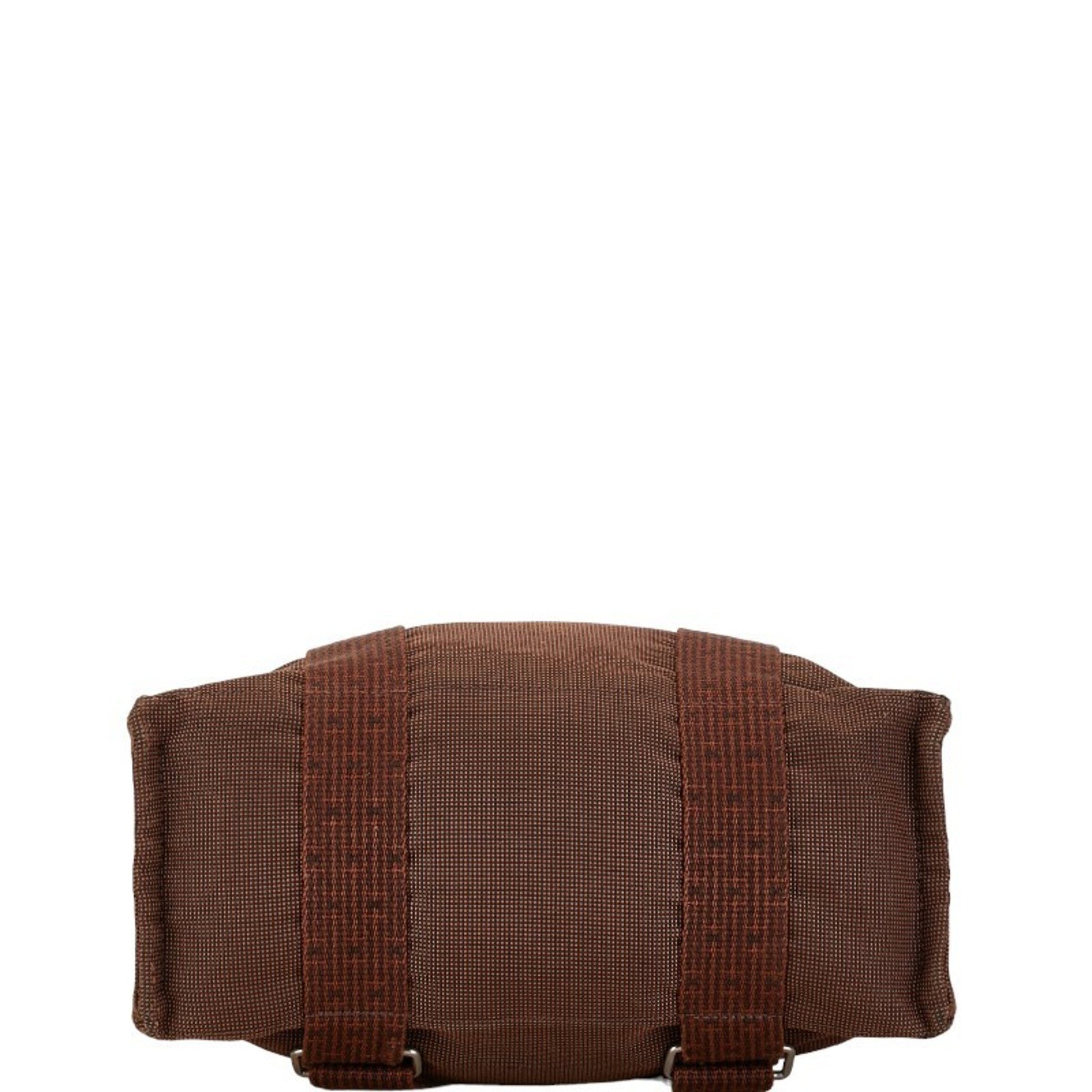 Hermès Herline, Brown, Canvas, backpack