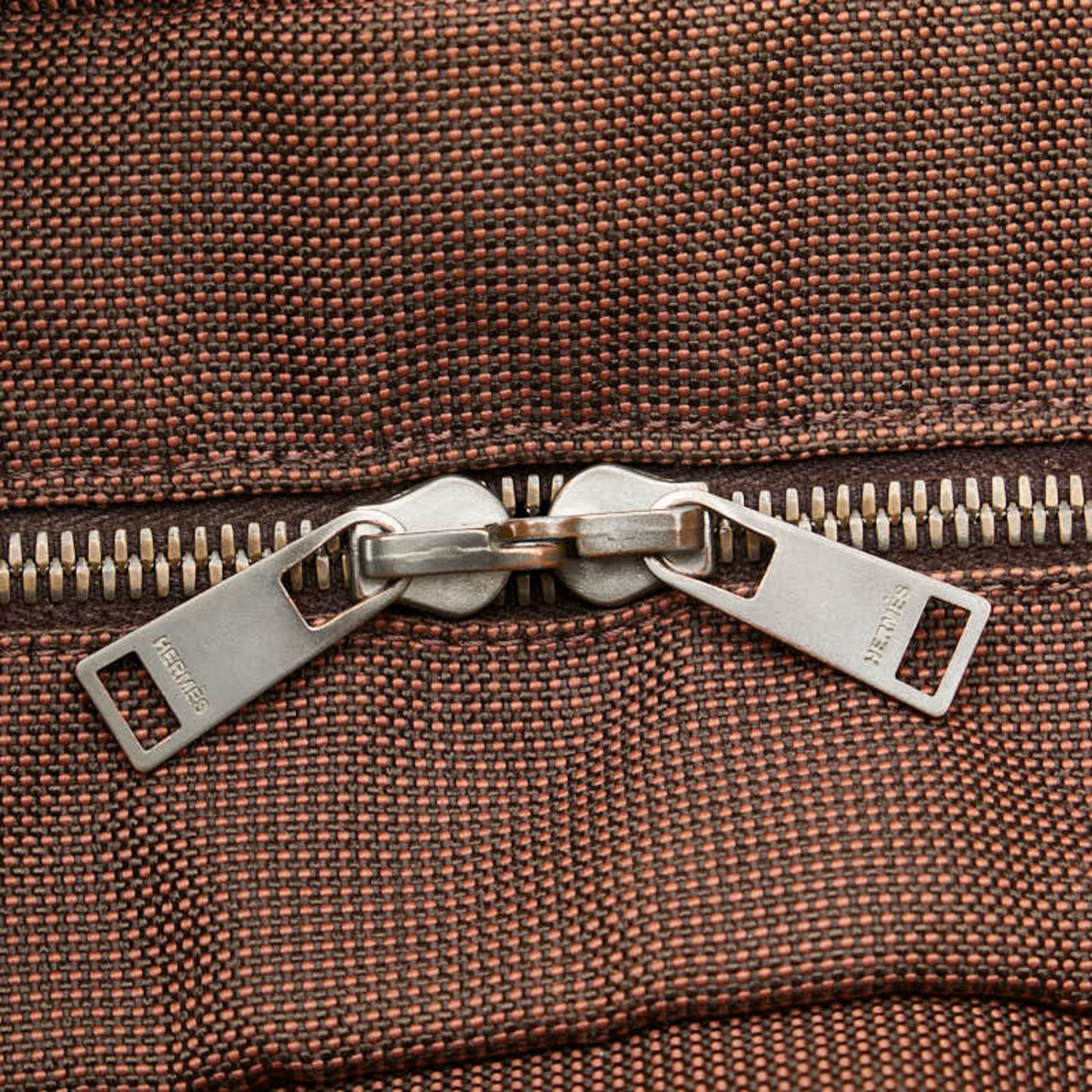 Hermès Herline, Brown, Canvas, backpack