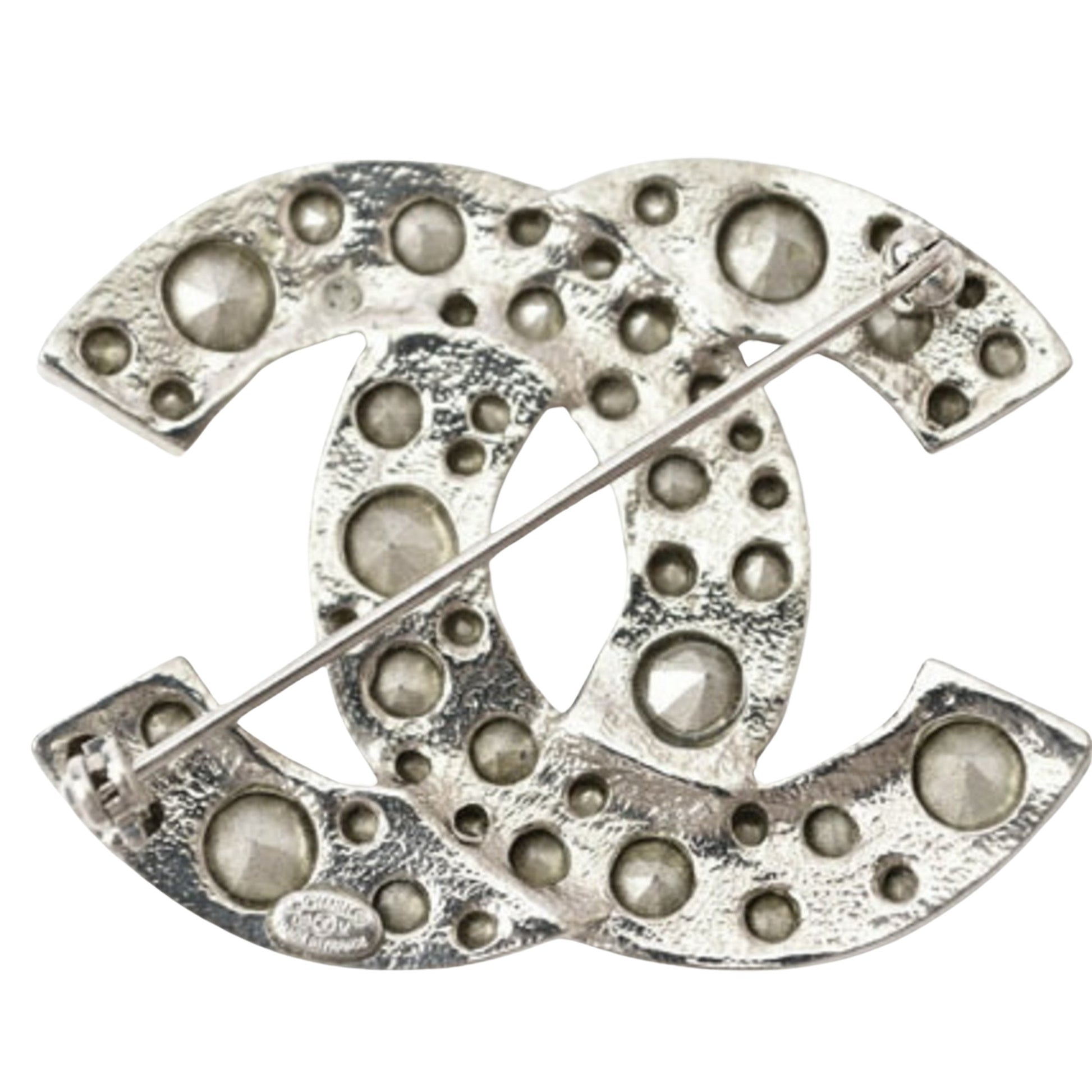 Chanel Coco Mark, Silver, Metal, brooch