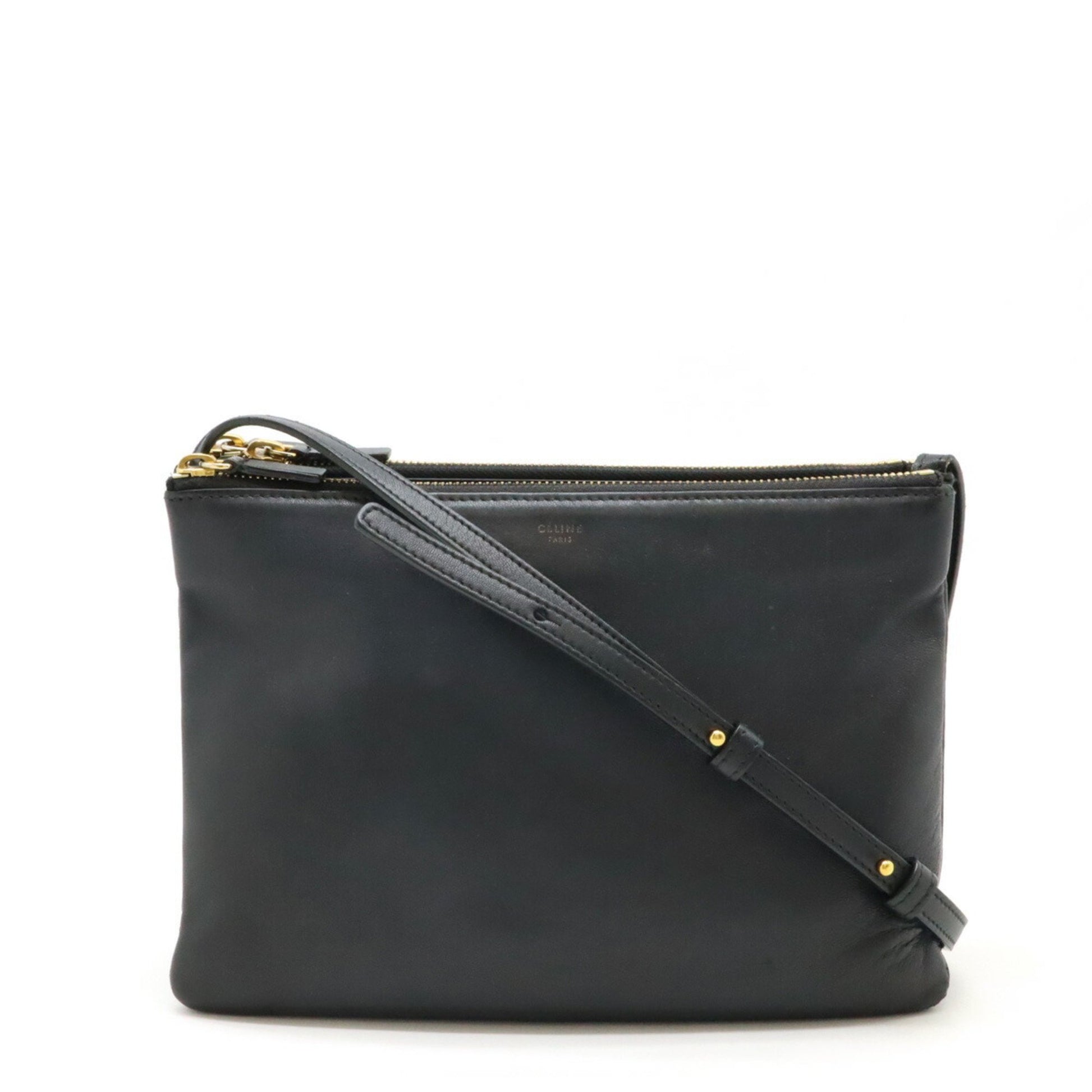 Céline Trio, Black, Leather, shoulder