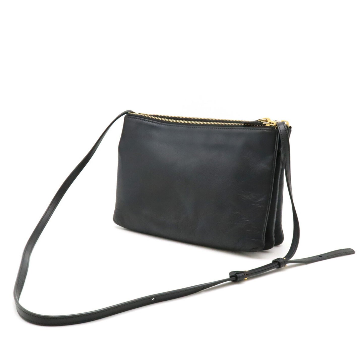 Céline Trio, Black, Leather, shoulder