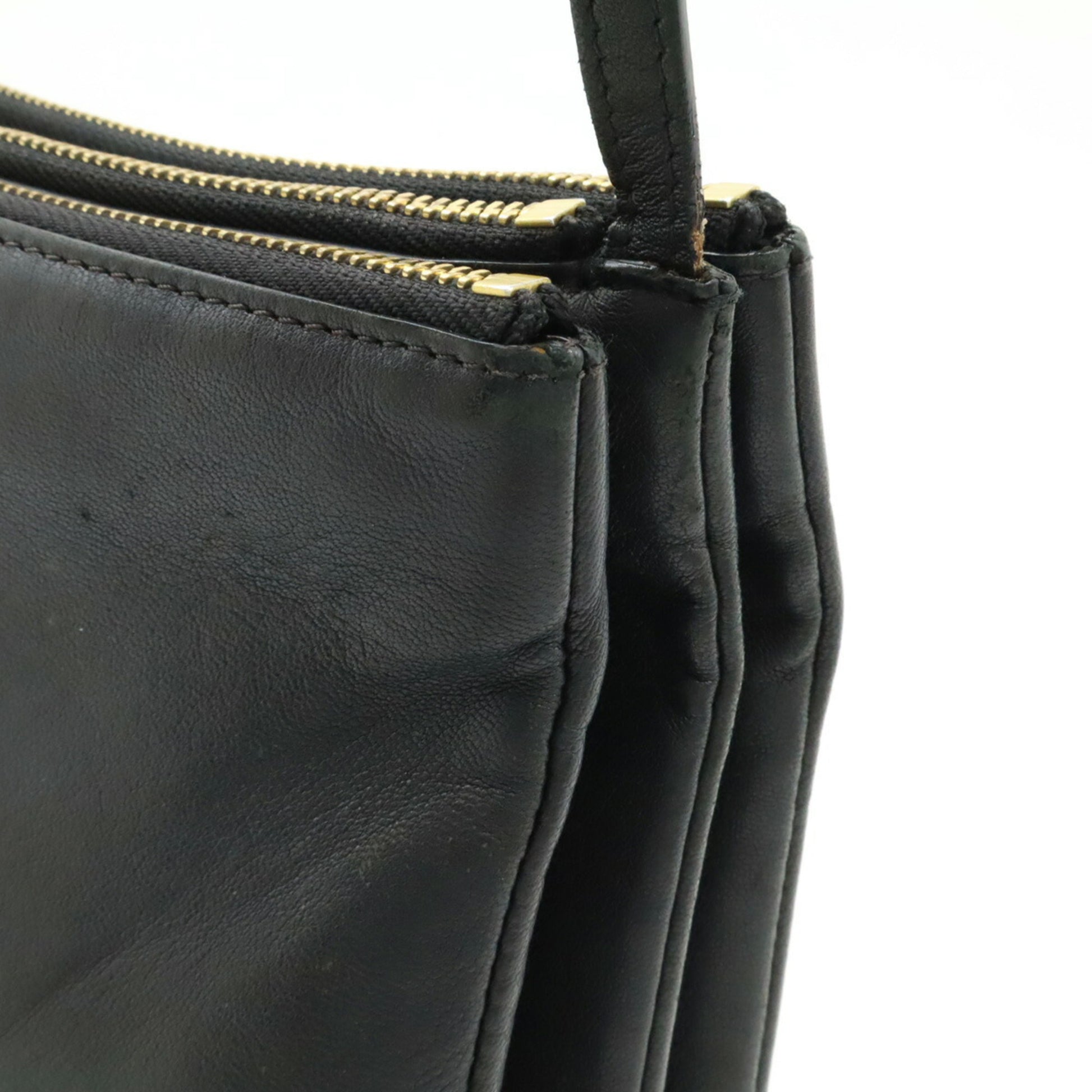 Céline Trio, Black, Leather, shoulder