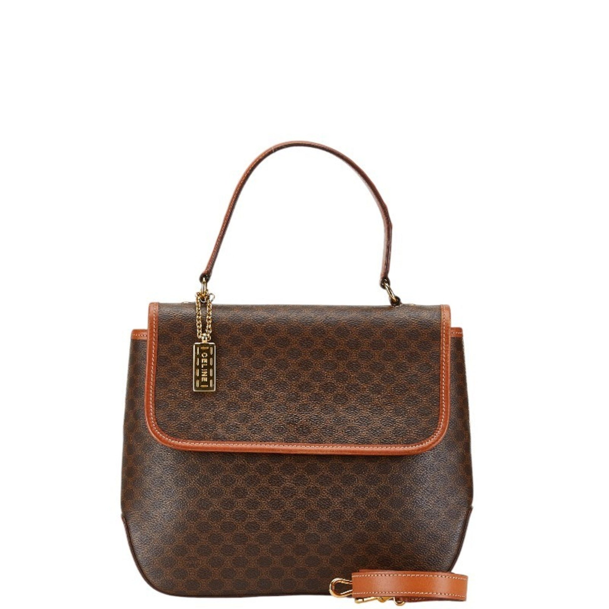 Céline Macadam, Brown, Canvas, handbag