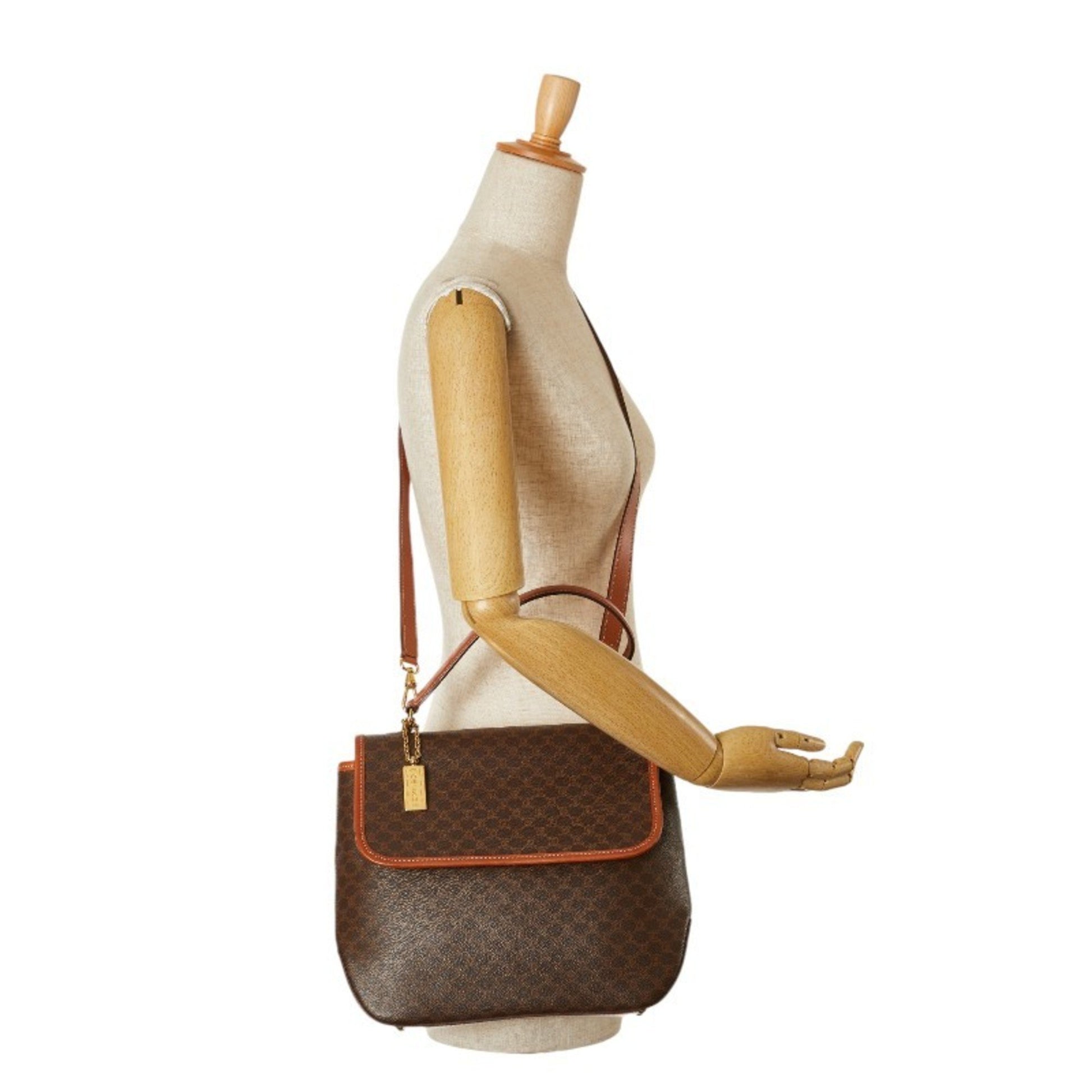 Céline Macadam, Brown, Canvas, handbag