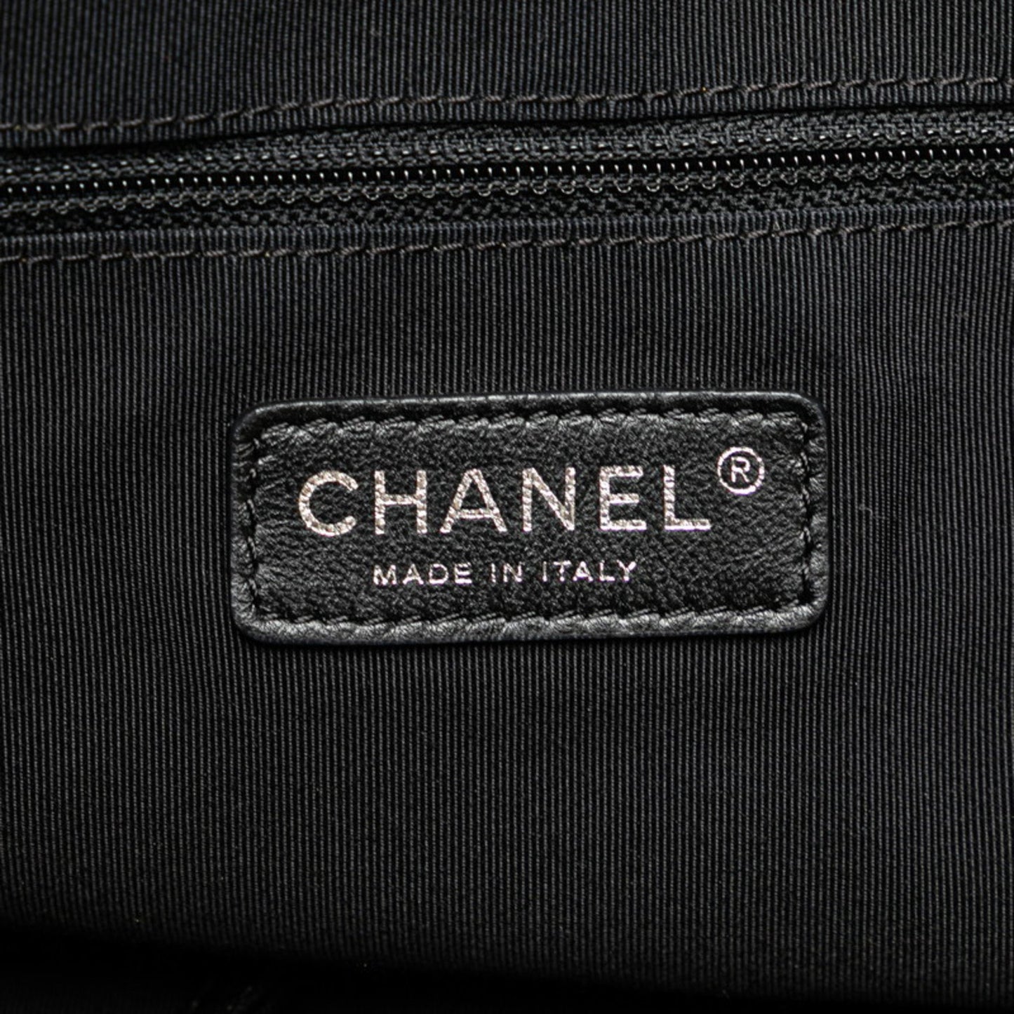 Chanel Coco Mark, Black, Canvas, tote