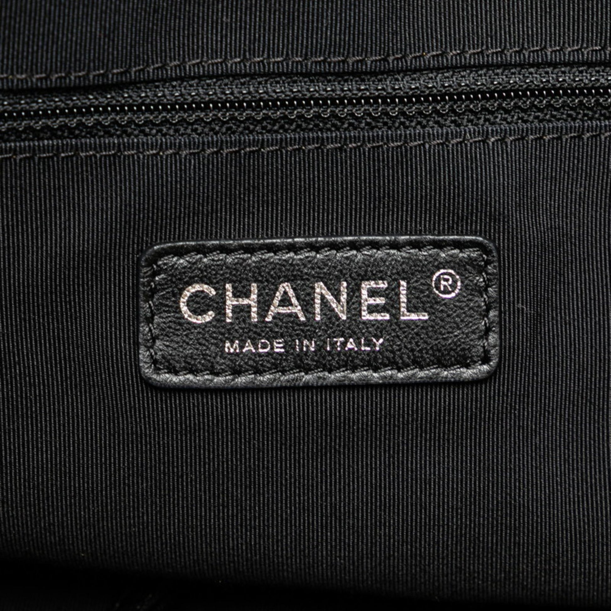 Chanel Coco Mark, Black, Canvas, tote