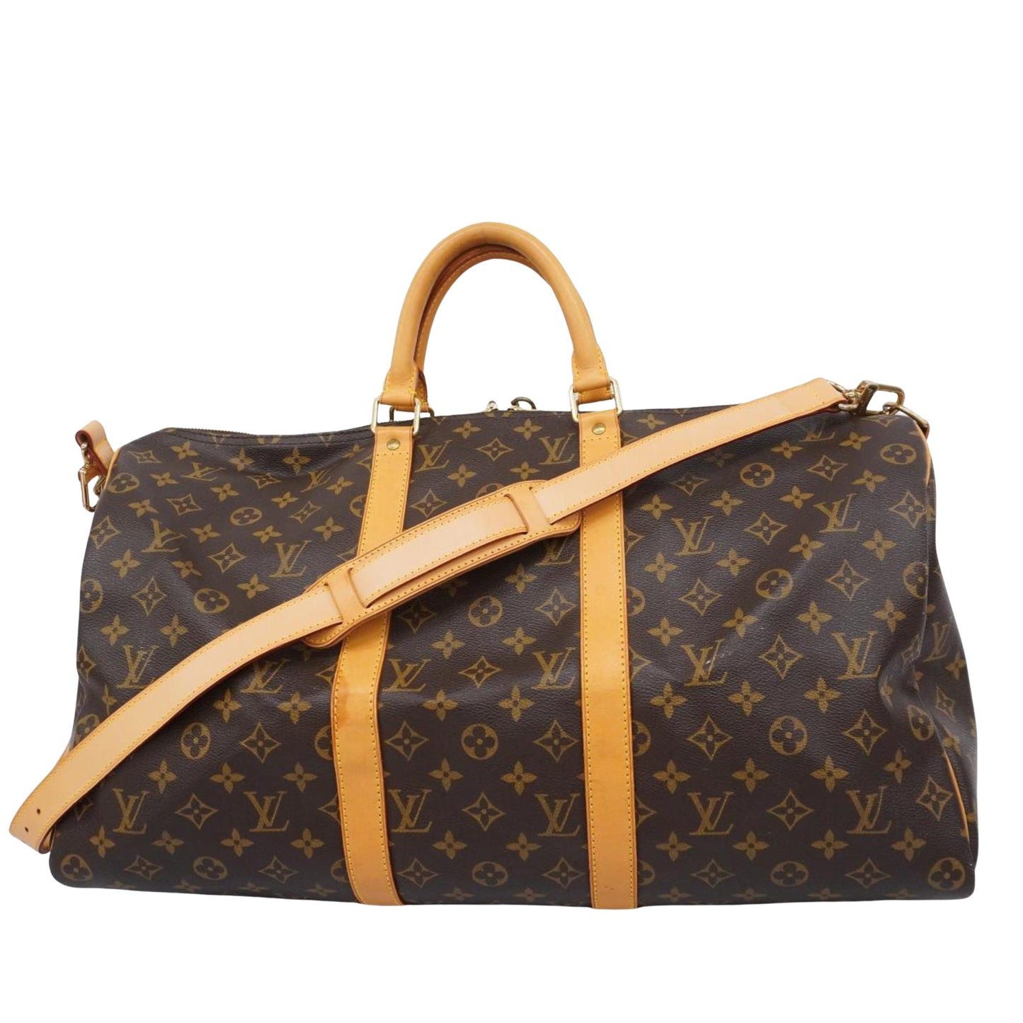 Louis Vuitton Keepall Bandouliere 50, Brown, Canvas, travel