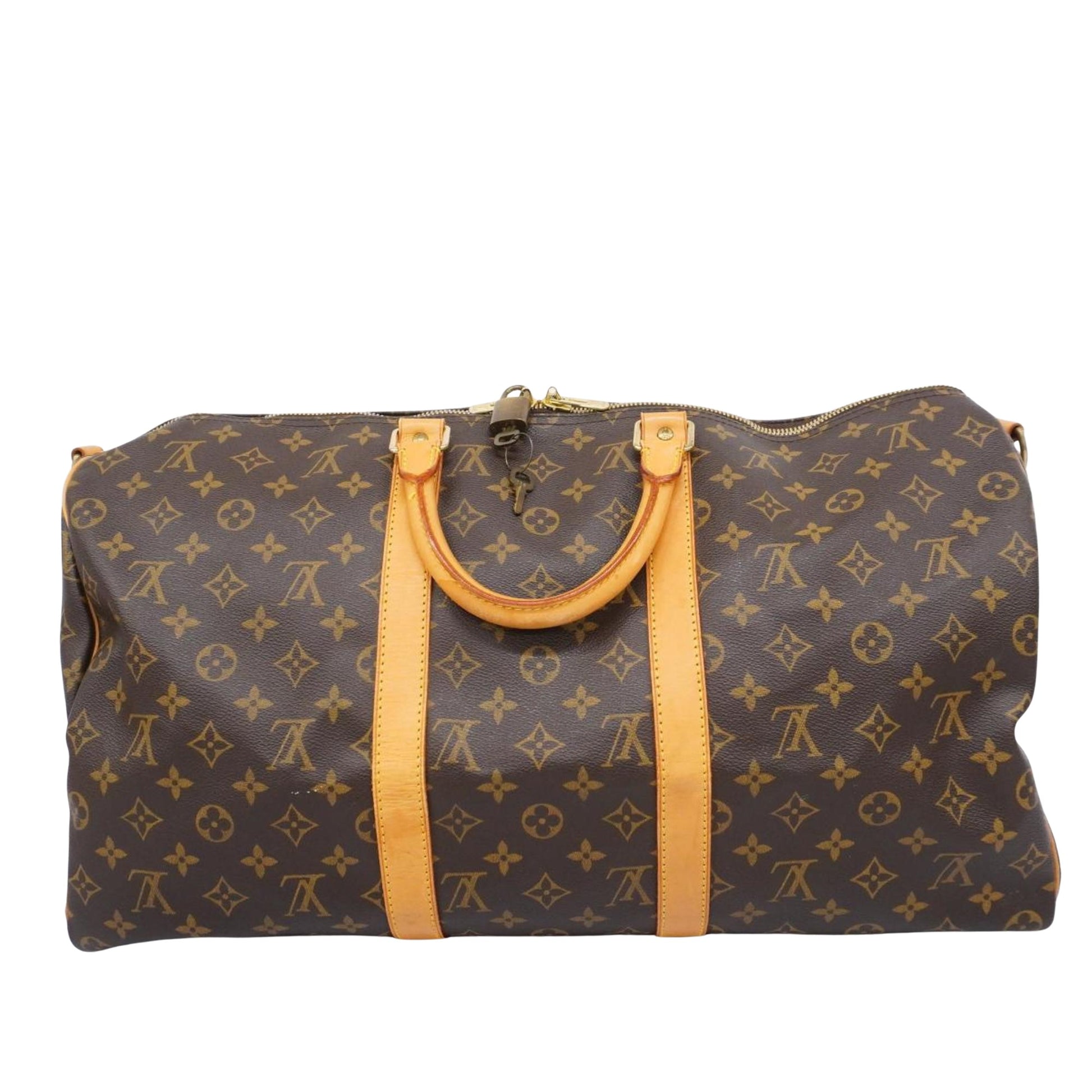 Louis Vuitton Keepall Bandouliere 50, Brown, Canvas, travel