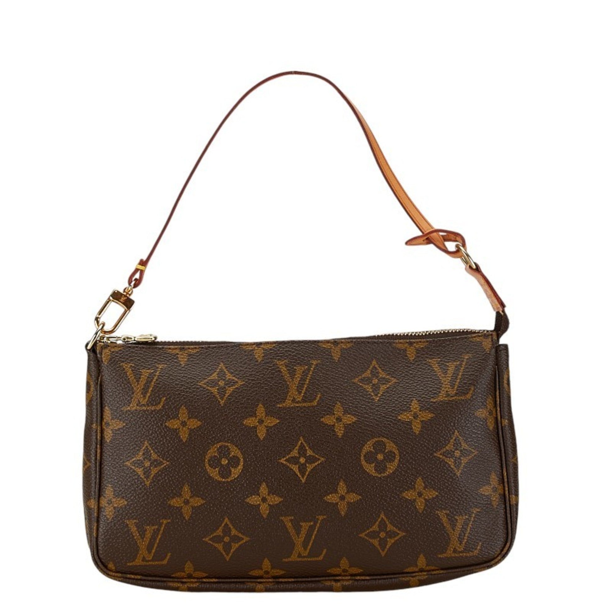 Louis Vuitton Pochette Accessoire, Brown, Canvas, clutch