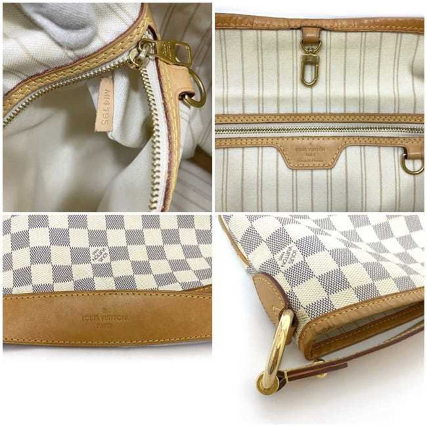 Louis Vuitton Delightfull PM, White, Canvas, shoulder