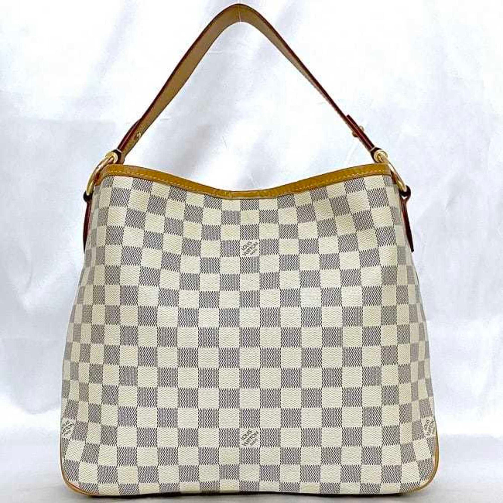 Louis Vuitton Delightfull PM, White, Canvas, shoulder