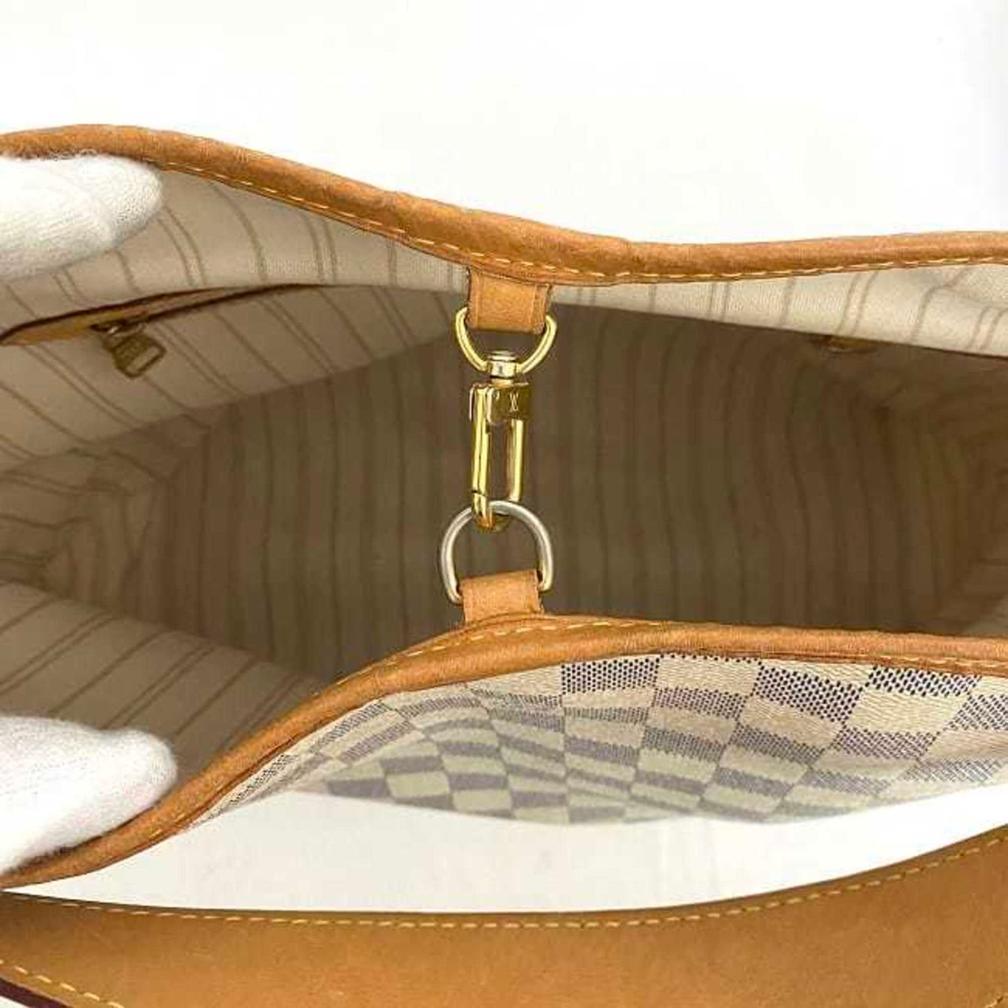 Louis Vuitton Delightfull PM, White, Canvas, shoulder