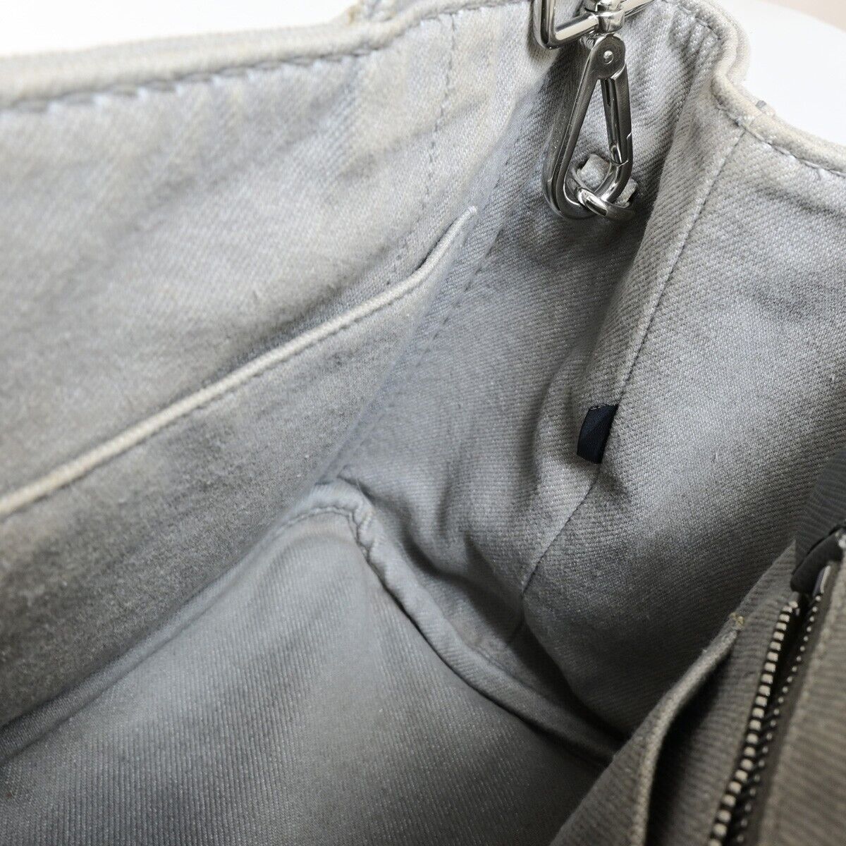 Prada Canapa, Grey, Canvas, handbag