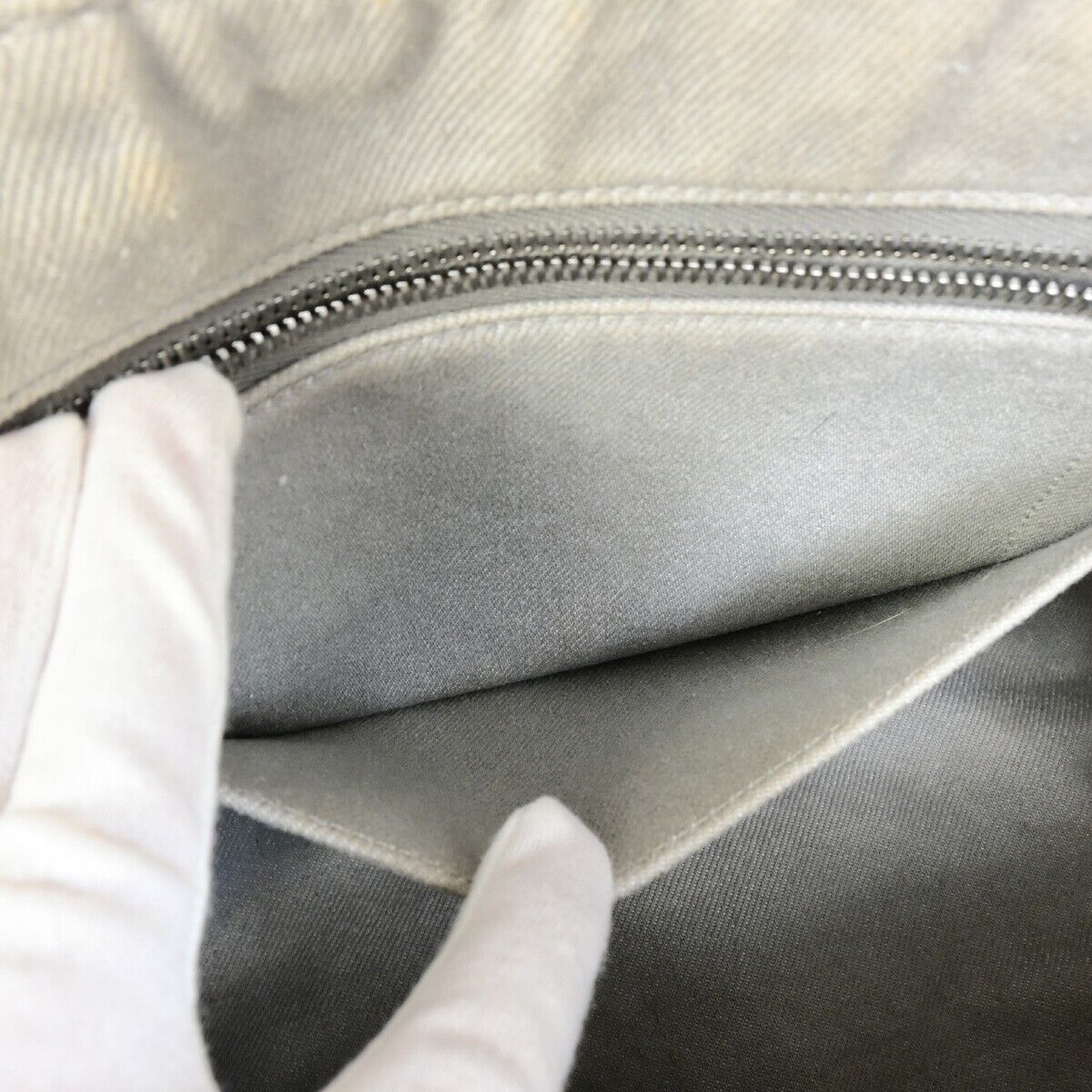 Prada Canapa, Grey, Canvas, handbag