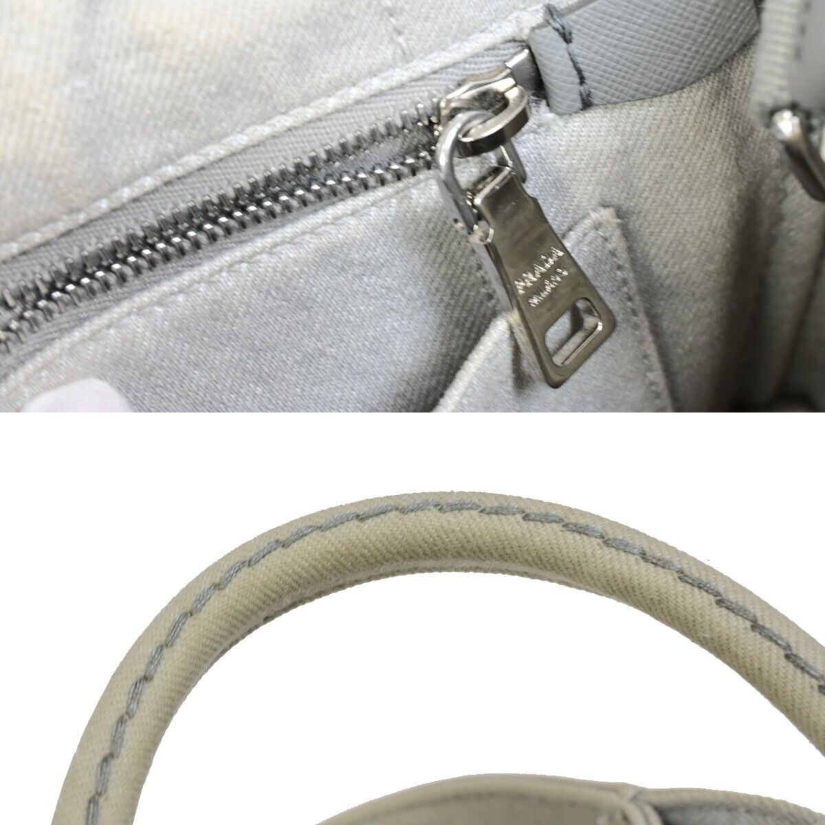 Prada Canapa, Grey, Canvas, handbag