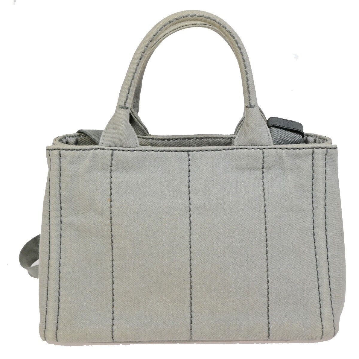 Prada Canapa, Grey, Canvas, handbag