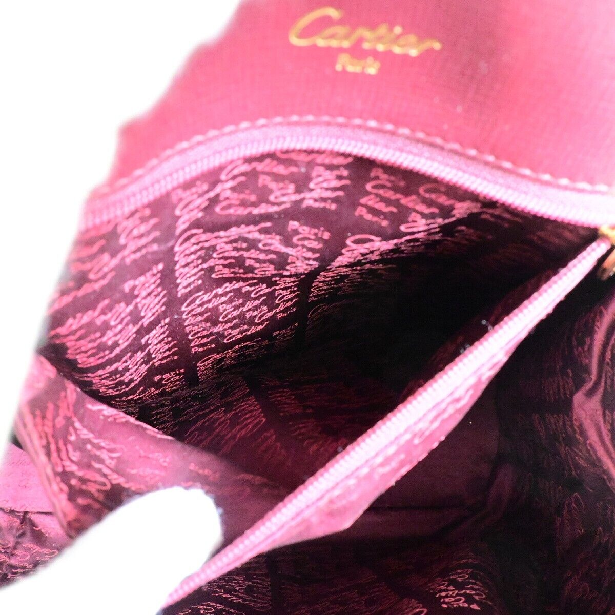 Cartier Must de Cartier, Burgundy, Leather, backpack