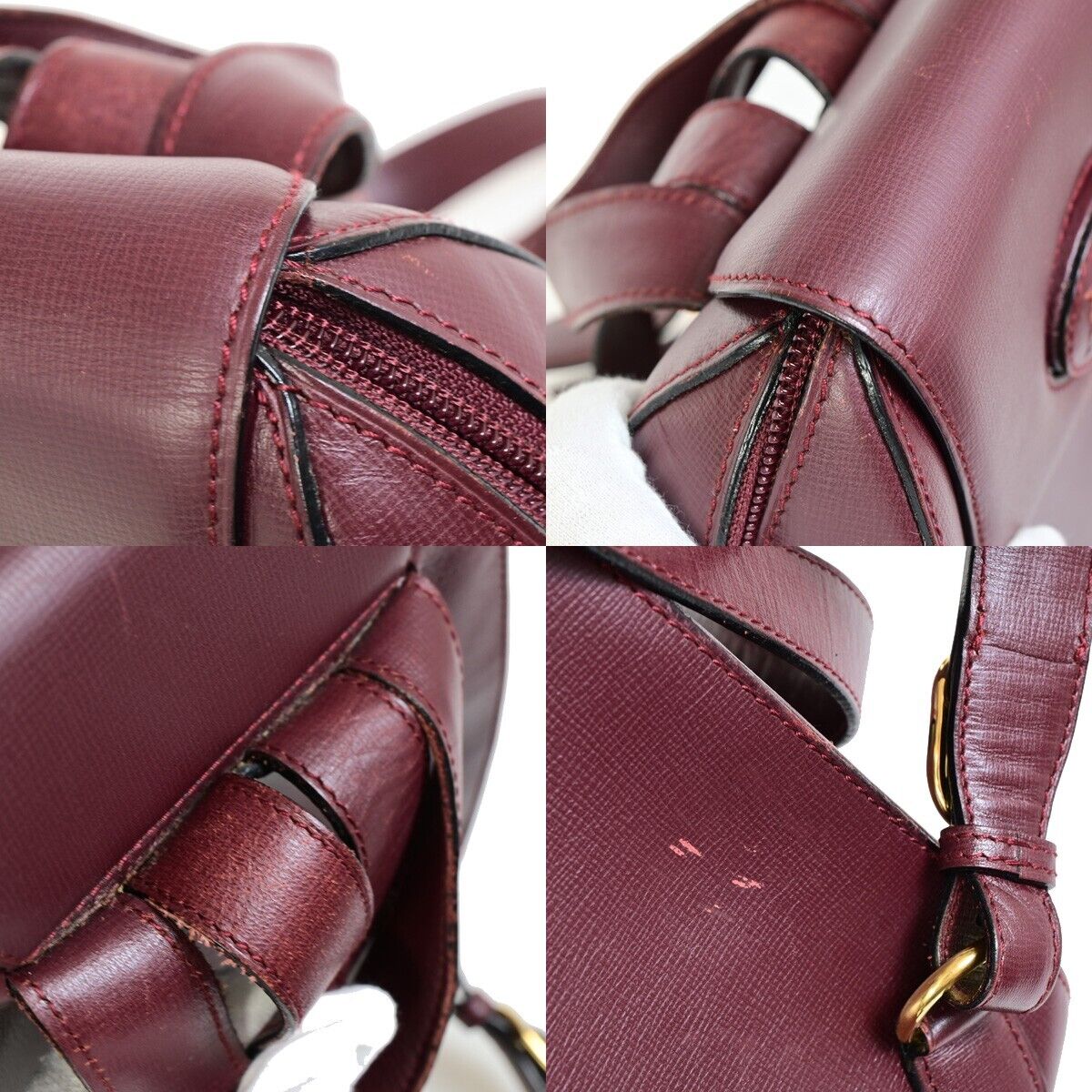 Cartier Must de Cartier, Burgundy, Leather, backpack