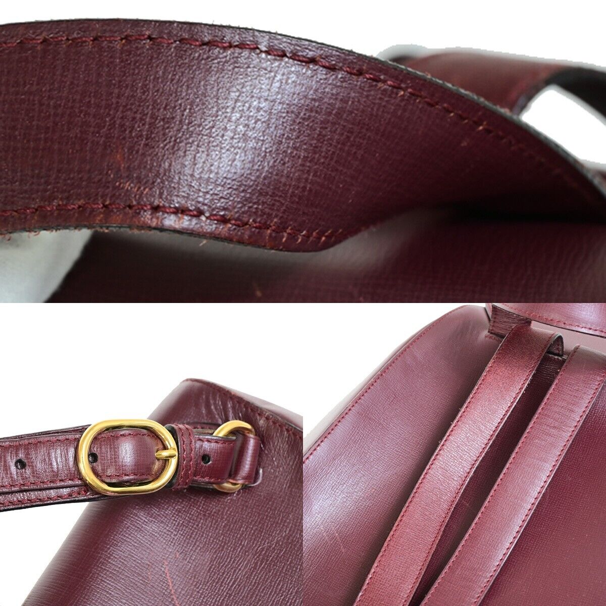 Cartier Must de Cartier, Burgundy, Leather, backpack