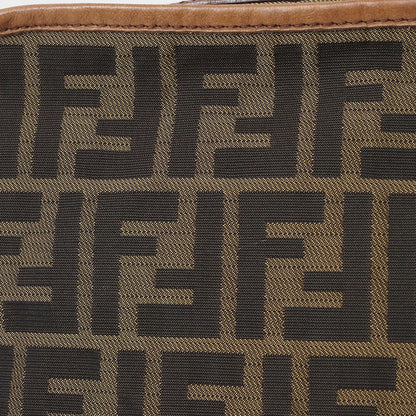 Fendi Zucca, Brown, Canvas, shoulder